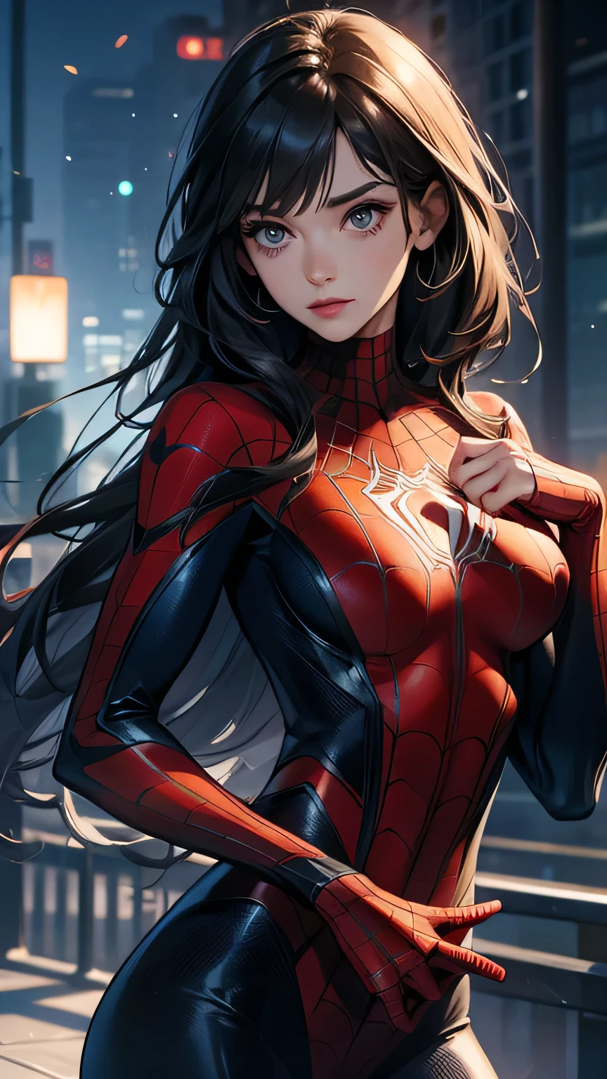 Spider-Man Suit, beautiful woman, busty