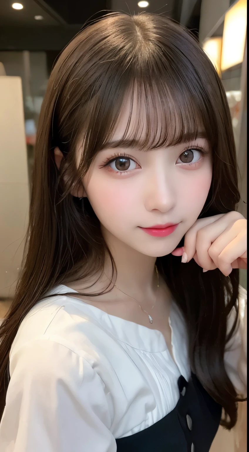 Tabletop, highest quality, shape, Very detailed, finely, High resolution, 8k wallpaper, 完璧なダイナミックな構shape, Beautiful and detailed,ランダムなcute髪,,Natural color lip、20-year-old girl、cute、Looking at the camera,Always blur the background,Perfect and beautiful face,Slim face and figure,Big eyes、Putting on gal makeup,Small face,Shooting from below、Blurred Background,Elegant feminine face、Cyberpunk Fashion、smile、Change pose randomly、Randomly change the shooting angle and position、one person、Lolita Fashion、Cinderella