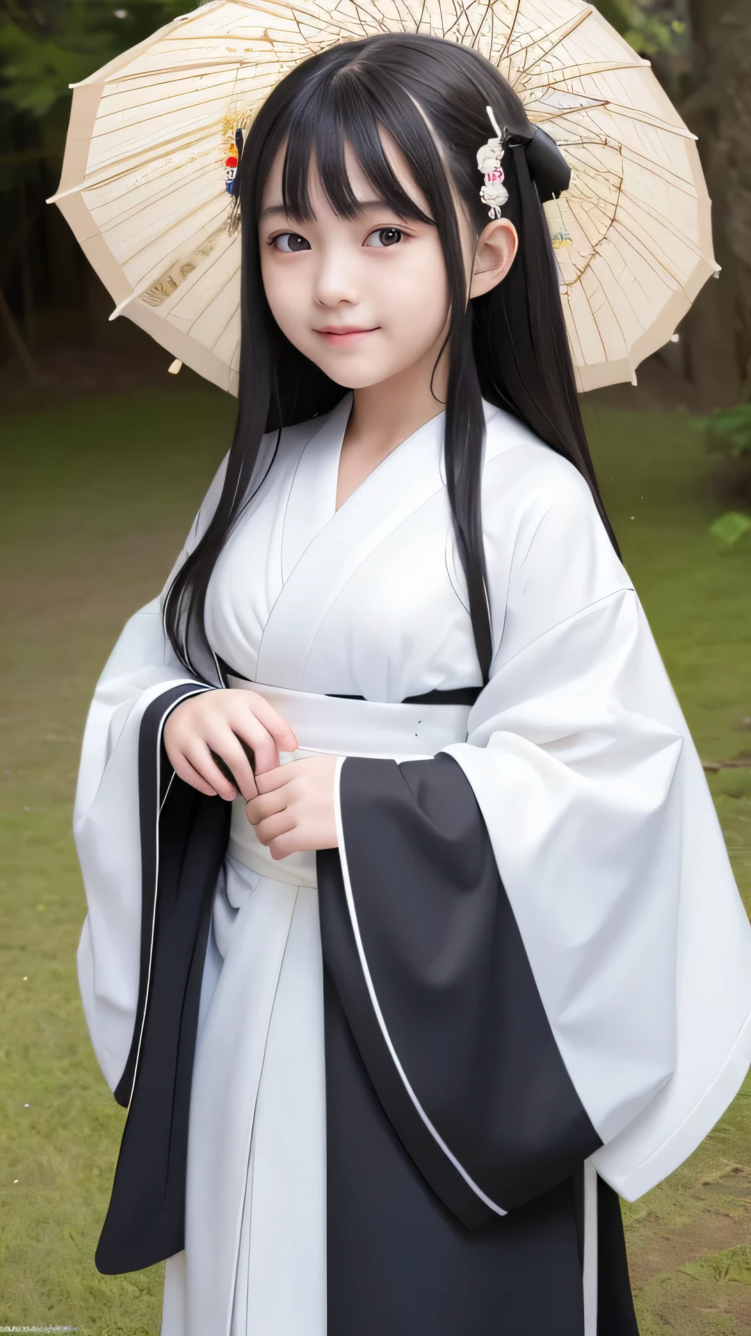 High-quality images,masterpiece,8K wallpapers incorporating detailed CG,Two Girls,,Baby Face,bemile,pale black hair,Realistic,pale black hair,Shrine maiden costume,Long Hair、Straight bangs、