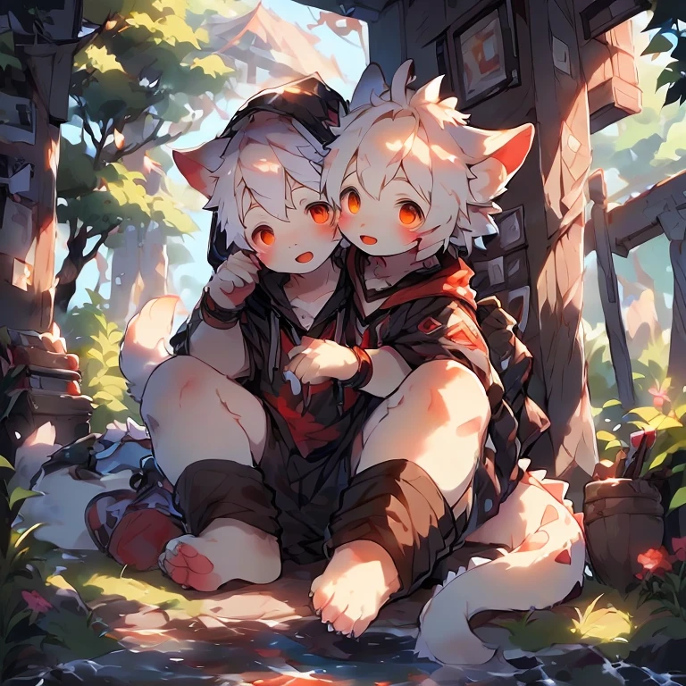 New Jersey 5 Furry, dragon, sitting, Hoodies, nature, male, hapiness, White fur, White body,，Pino Deheny, Carney announced, milkytiger1145, Dagasi, Yes, only，Lovely and detailed digital art, Very very beautiful furry art, Detailed fan art, High quality wallpaper,  Furry Fantasy Art, Hot topics on artstation pixiv,