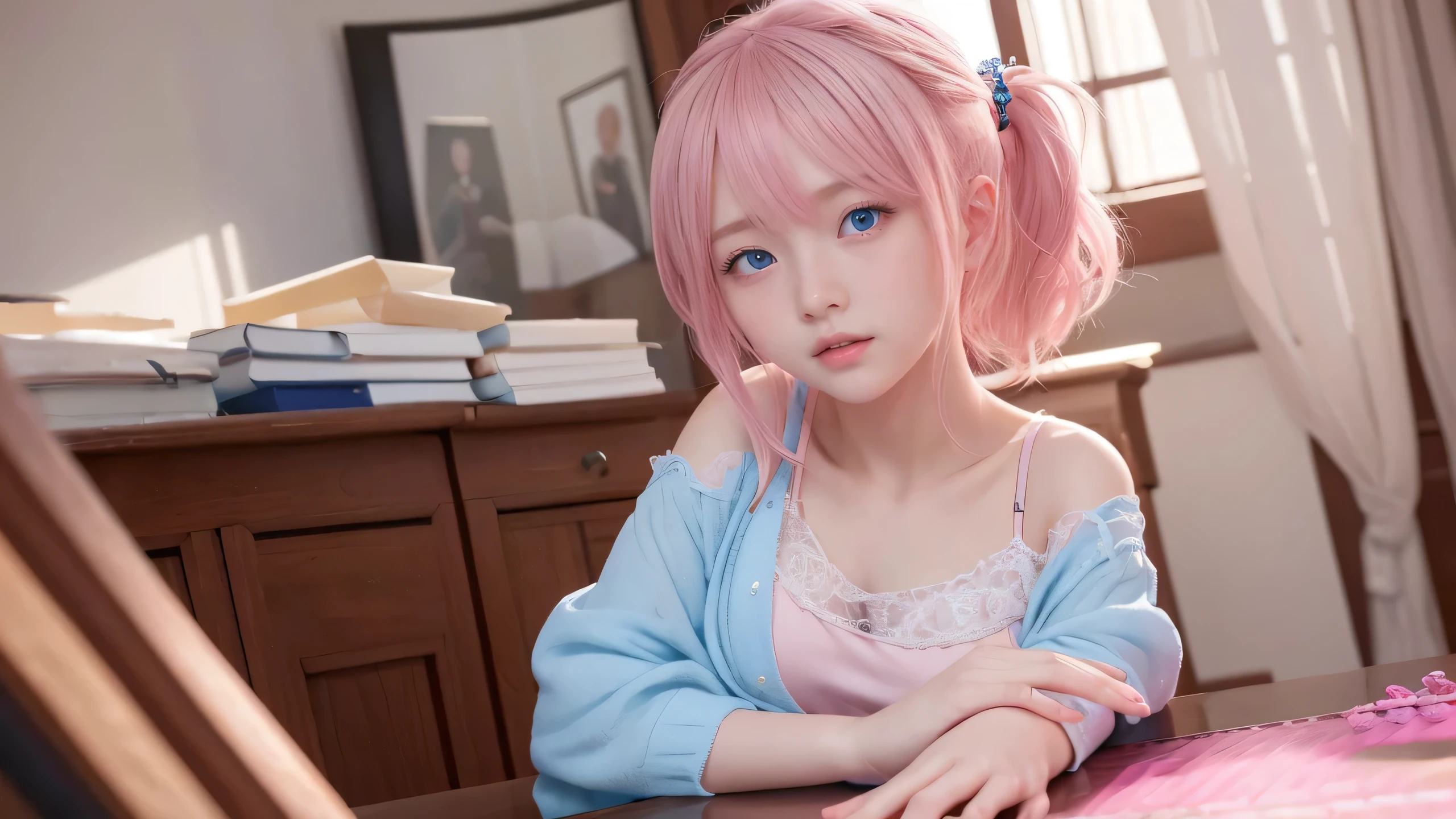 Make a anime cute blushing girl