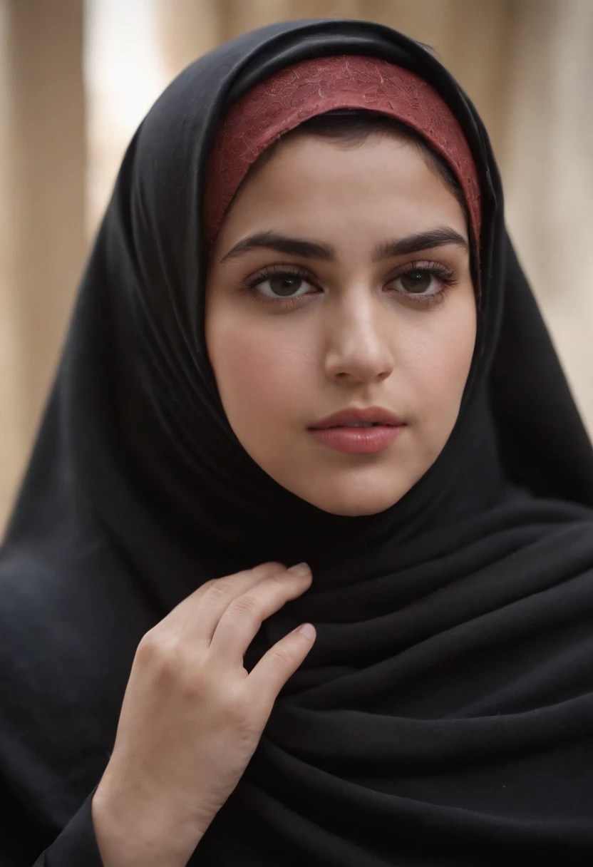 Muslim girl, plump body, Hamas Concept, brutal, barbaric, fucked, who subdued the United States.