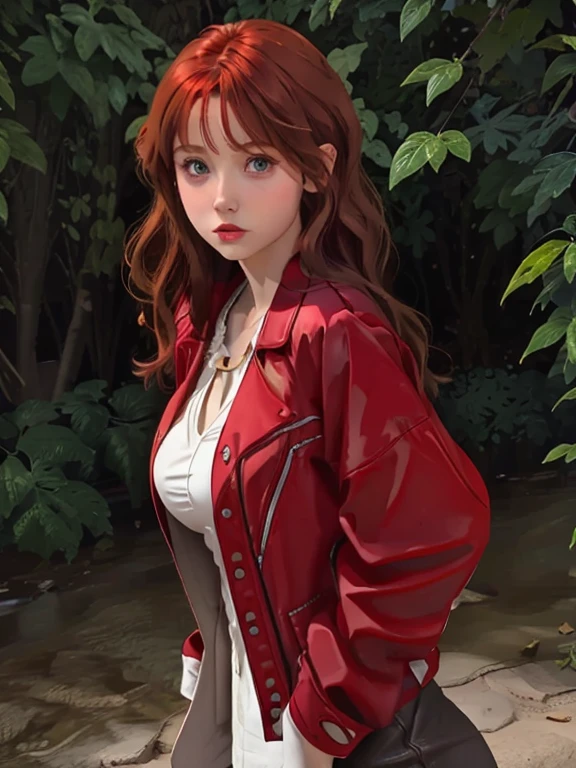 Red hair, green eyes woman