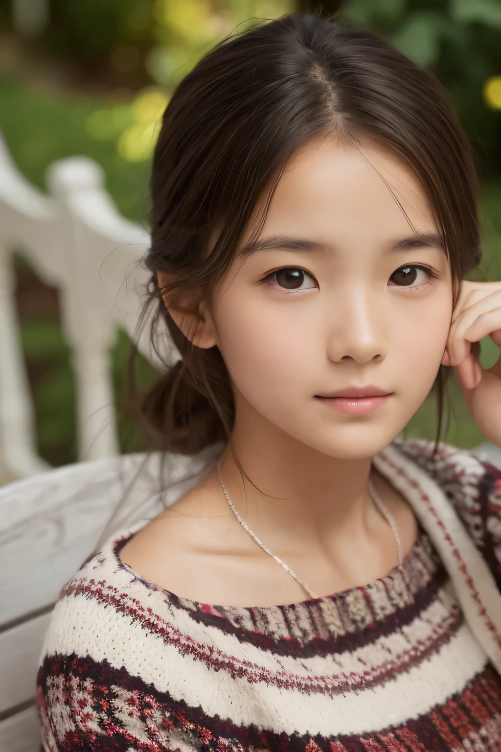 (A photo of your face:1.25), , (Baby Face:1.4), (Round face:1.4), One Japanese woman, beautiful girl, Pretty face, (View your viewers), (Standing facing the camera), (smile), (Beige tank top)、(Pure white background:1.2)