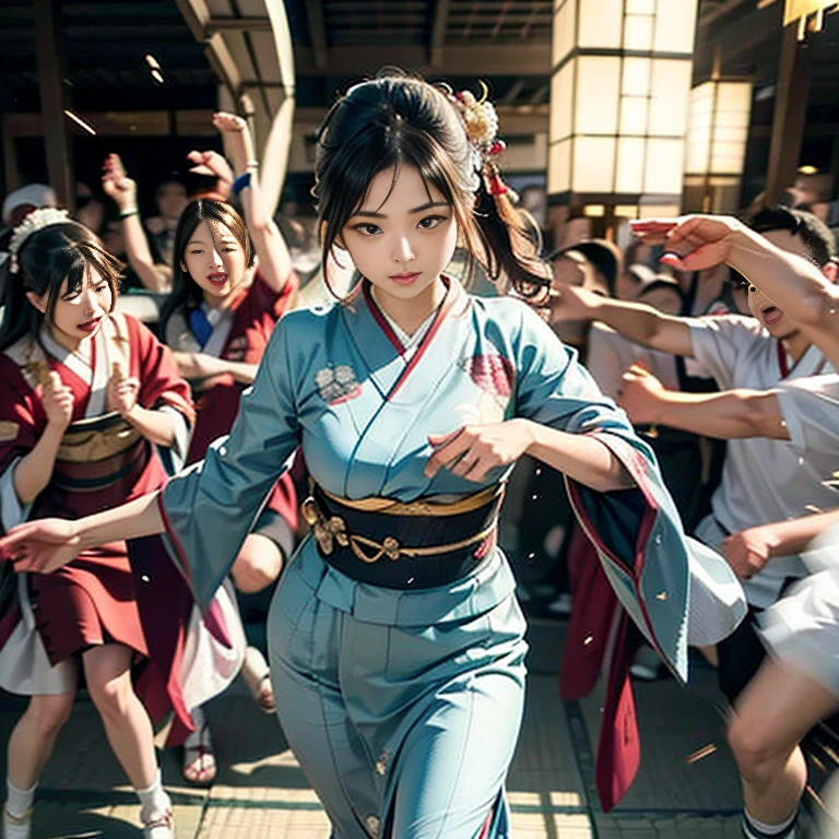 A 15-year-old beautiful girl with supernatural powers stands at the center of a Japanese-style erotic fantasy、Her eyes have a captivating sparkle、Draw attention to her detailed and captivating features、 Her lips are beautifully sculpted、It adds to her charming charm.、 The girl's long eyelashes enhance her captivating gaze.、
She has supernatural powers given to her by the Japanese gods.、It has a force that cannot be ignored、(She experienced intense pleasure every time she used her divine powers.、Reach orgasmic heights:1.75)、These supernatural powers are channeled through the mystical wand of purification.、Further strengthening her abilities、
The girl in the revealing kimono、Exudes elegance and sensuality、The fabric of the kimono flows gracefully、Her youth々It hints at the seductive curves of a slim figure.、The intricate patterns on the kimono pay homage to traditional Japanese aesthetics.、It enhances the overall appeal of the scene.、
A girl is a member of the secret society Tengudan(Armed group wearing Tengu masks:1.5)The figure fighting、(Immersive battle scenes:1.5)It will captivate the audience.、(Intense motion blur effects:1.5)enhances the dynamic nature of the action、Creates movement and tension、A girl's strength and determination overcomes all odds、The fight seems endless、
The aura emanating from the girl's entire body visualizes her strength.、It enveloped her in a brilliant glow、Emphasizing her supernatural abilities、Creates a visually stunning effect、(Correct Anatomy:1.4)、(Anatomically correct fingers:1.4)、 The dynamic composition angle adds drama and energy to the whole scene.、It draws the viewer into the enchanting world of this Japanese erotic fantasy.、
The artwork is of the highest quality、Highly detailed and meticulously crafted、Realism and photorealistic rendering bring your scenes to life、Inspires wonder and awe、The vivid colors enhance the dynamism of the kimono and the intensity of the battle scenes.、