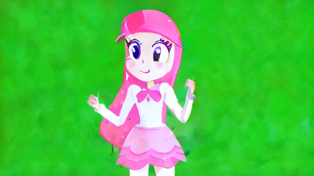 Pinkie Pie Equestria girls hime cut hair pink long sleeves puffy sleeves