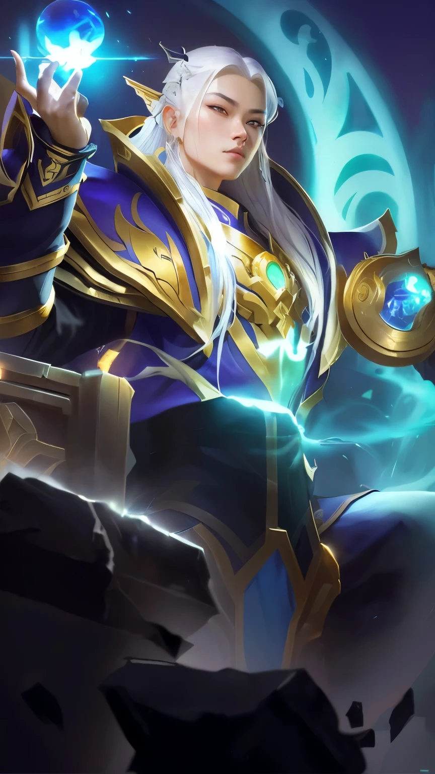 a close up of a person holding a glowing ball in their hand, inspired by Huang Shen, official splash art, inspired by Shen Zhou, splash art, inspired by Yi Inmun, inspired by Yi Insang, inspired by Yi Jaegwan, thertrevkaiser, iconic character splash art, astri lohne, 8 k hd wallpaperjpeg artifact