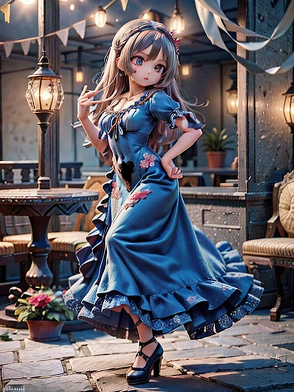 (1female\(cute,kawaii,,beautiful,hair color dark,hair waved,spanish,eye color blue,big eyes,white skin,glossy body,very long red (flamenco_dance_dress:1.5),frilled long skirt,high heels,six-pack abs,(dancing flamenco),castanets,breast,(flower headdress:1.5)\)), BREAK ,background\(at night,at tablao,(spainish diner)\), BREAK ,quality\(8k,wallpaper of extremely detailed CG unit, ​masterpiece,hight resolution,top-quality,top-quality real texture skin,hyper realisitic,increase the resolution,RAW photos,best qualtiy,highly detailed,the wallpaper,cinematic lighting,ray trace,golden ratio\)
