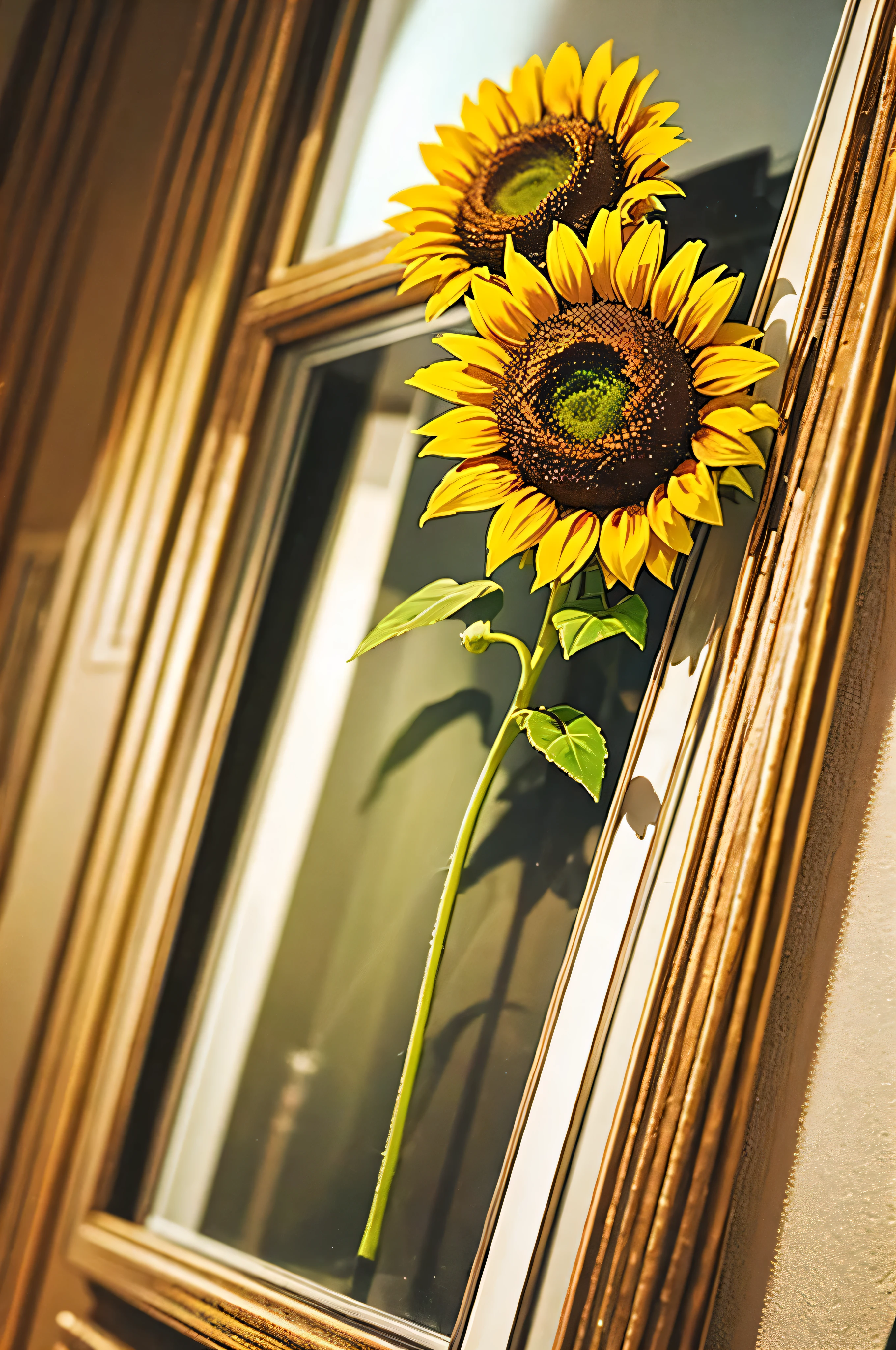 large sunflower with stem