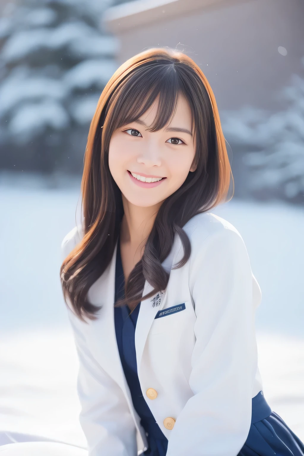 (RAW Photos:1.2), (Realistic:1.7),((One Girl))、Beautiful detailed girl, Very detailedな目と顔, Beautiful and detailed, Beautiful body, Incredibly beautiful body, Healthy Body, (Very detailedな, High resolution, Very detailed, highest quality), ((JK)), Raising awareness,CG, Winter coat,Eyes sparkling, Great smile, In detail, (masterpiece, H,Very detailed CG uniform 8k wallpaper), Light on the face, Sunlight、Natural body、18-year-old、good、School Area、((Dynamic pose))、winter、snow、(More than half:1.3)、(pantyhose)、Perfect aesthetics:1.10,