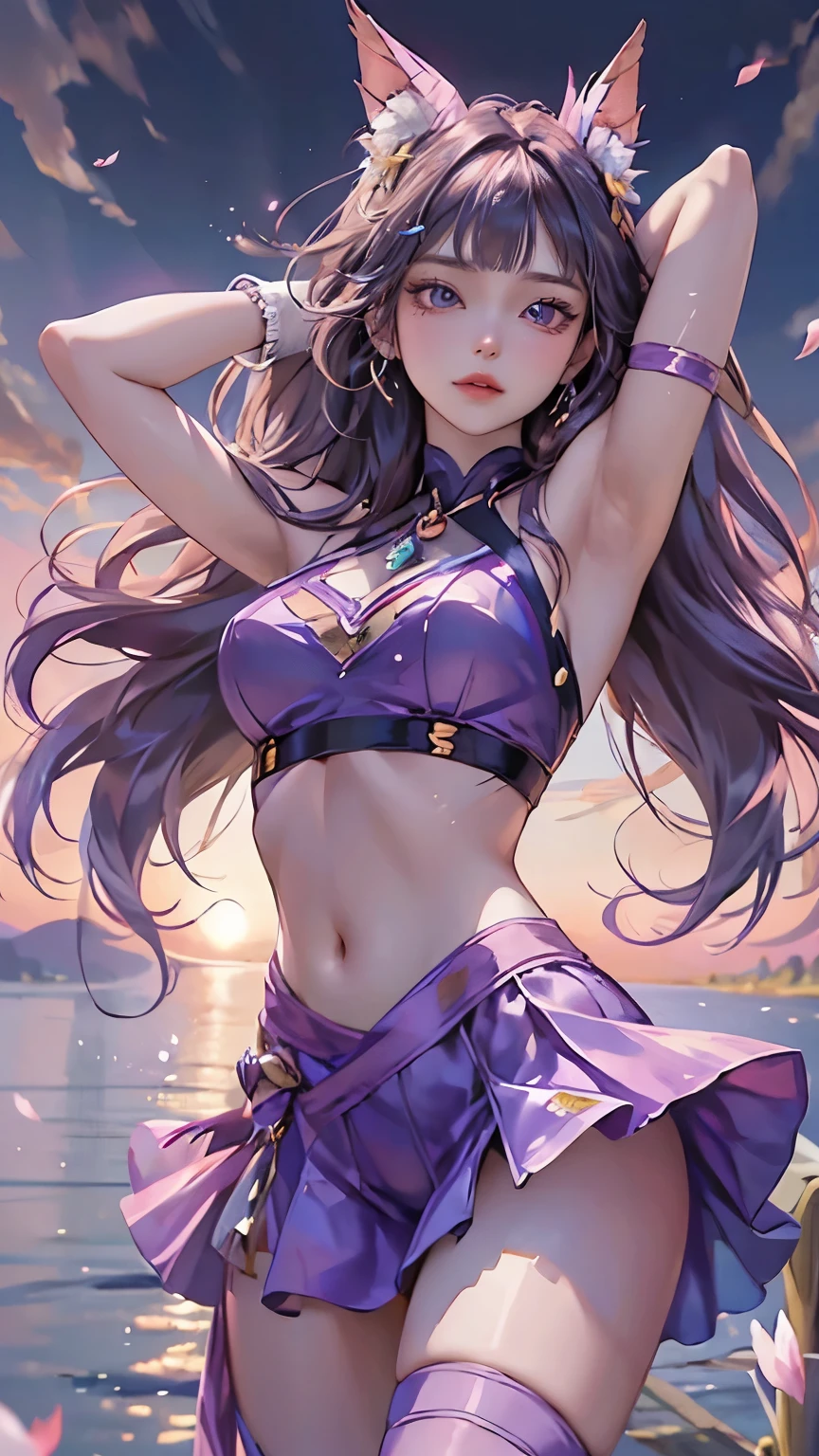 穿着纱丽的女人Strike a pose拍照, Ancient Goddess, Traditional Beauty, if, Beautiful goddess, Gorgeous role-playing, high, Beautiful young girl, Beautiful woman, 华丽Beautiful woman, Complex clothing,Chinese aesthetics, Beautiful Asian girl, Extremely detailed shot of the goddess, Jaw-dropping beauty, Big breasts deep neckline sexy belly button（butt), (bedroom), (Sexy Girls), masterpiece, best quality, 1 girl, Bangs, blush, Chest, clavicle, Eyebrows visible through hair, (Gradient purple gold hair), Jewelry, Long hair, Looking at the audience, Bright Eyes, ring, (solitary), illustration, fashionable, miss, Strike a pose, background, element, confident, Express, Accessories, majestic, striking, key point, Dynamic poses, ((plump)), (black))Woman in transparent dress,Viewer,(((Full breasts, Keeley University))),Slim waist,(Navel exposed,Bare waist), Long hair, extreme detailed details, Detailed fantasy art, Stunning character art, Beautiful and exquisite character art, Beautiful transparent dress, Very detailed, Large Breasts，饱满Chest，Golden ratio figure，Perfect body，Ultra wide-angle shooting，Full body shot，Body close-up，Full body shot，Wearing a pleated tulle skirt，柔和动漫illustration, 柔和的深色background，Fujifilm XT3 Clear focus, f 5.6, High Detail, Clear focus, Dramatic, (Wearing openwork clothing), (Looking at the audience:1.8), (Natural light), (Tempting)translucent, Good velvet quality, Compared, Divine Light,, Silver hair, 天空background, Absolute Strength,Female Shinmei，Girl in sexy silk,，Large Breasts，饱满Chest，Golden ratio figure，Perfect body，Ultra wide-angle shooting，Full body shot，Body close-up，Full body shot， Wearing a tulle dress, Model shooting style, Large Breasts，饱满Chest，Golden ratio figure，Perfect body，(Extremely detailed CG 8k wallpaper unit), The most beautiful artistic photos in the world, , 8K Ultra HD, ) on the beach，Lazy gesture，Charming and seductive expression，best quality,masterpiece,Ultra-high resolution,(Practical:1.4),original photo,Ultra-high resolution