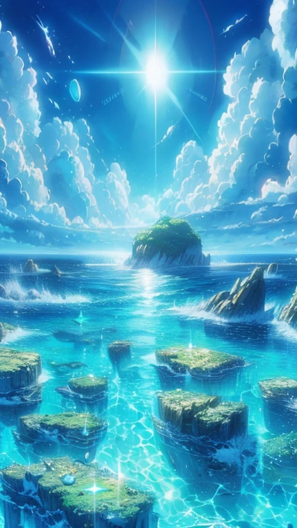 high seas, Vast ocean, March, horizon, Anime scenery style