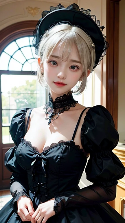 Please draw a super beautiful girl with short white bob hair wearing a gothic lolita outfit.。She exudes an elegant and dark vibe.、She exudes a unique beauty in Gothic Lolita fashion.。Her white hair is tied up in a neat short bob.、It highlights her individuality and sophisticated beauty.。

Her gothic lolita outfits are dark and luxurious in design.、It brings out her elegance and mysterious charm.。Lace and ribbon、Accents such as ruffles、It is a hallmark of her Gothic Lolita style.。Her pose is graceful、It expresses her deep worldview hidden inside her.。

Her eyes shine with mystery、Combined with her charming smile、It highlights her individuality and charm.。Her smile has a unique charm、She shows her confidence and sophisticated beauty in Gothic Lolita fashion.。Her appearance is美しく、Her presence stands out in the world of Gothic Lolita.。

This super beautiful girl with white short bob hair and gothic lolita style is、It has a unique charm and sophisticated beauty.。Her appearance is、Her presence and charm in the world of Gothic Lolita fashion are fused together.、It&#39;s a fascinating and mysterious sight.。