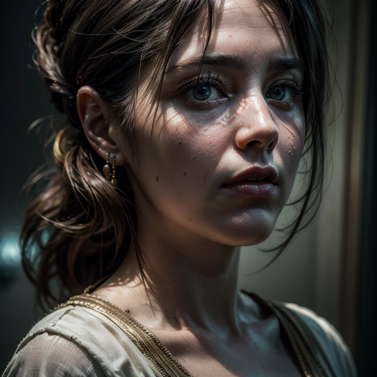 (highest quality,4K,8k,High resolution,masterpiece:1.2),Very detailed,(Realistic,photoRealistic,photo-Realistic:1.37),Ghostly,Ghostly,That's horrible,Long and narrow face, (Glowing red eyes:1.6), (Burned skin), (Skeletal lower jaw), Mysterious, supernatural, Dark atmosphere, Creepy, Pale complexion, A flowing, sheer gown, Abandoned castle, Muddy fog, Moonlit Night, Ghostly presence, Cold Aura, Hair floating in the air, Decaying Environment, Suffering Soul, Dark atmosphere, Intense emotions, twisted limbs, An uneasy existence