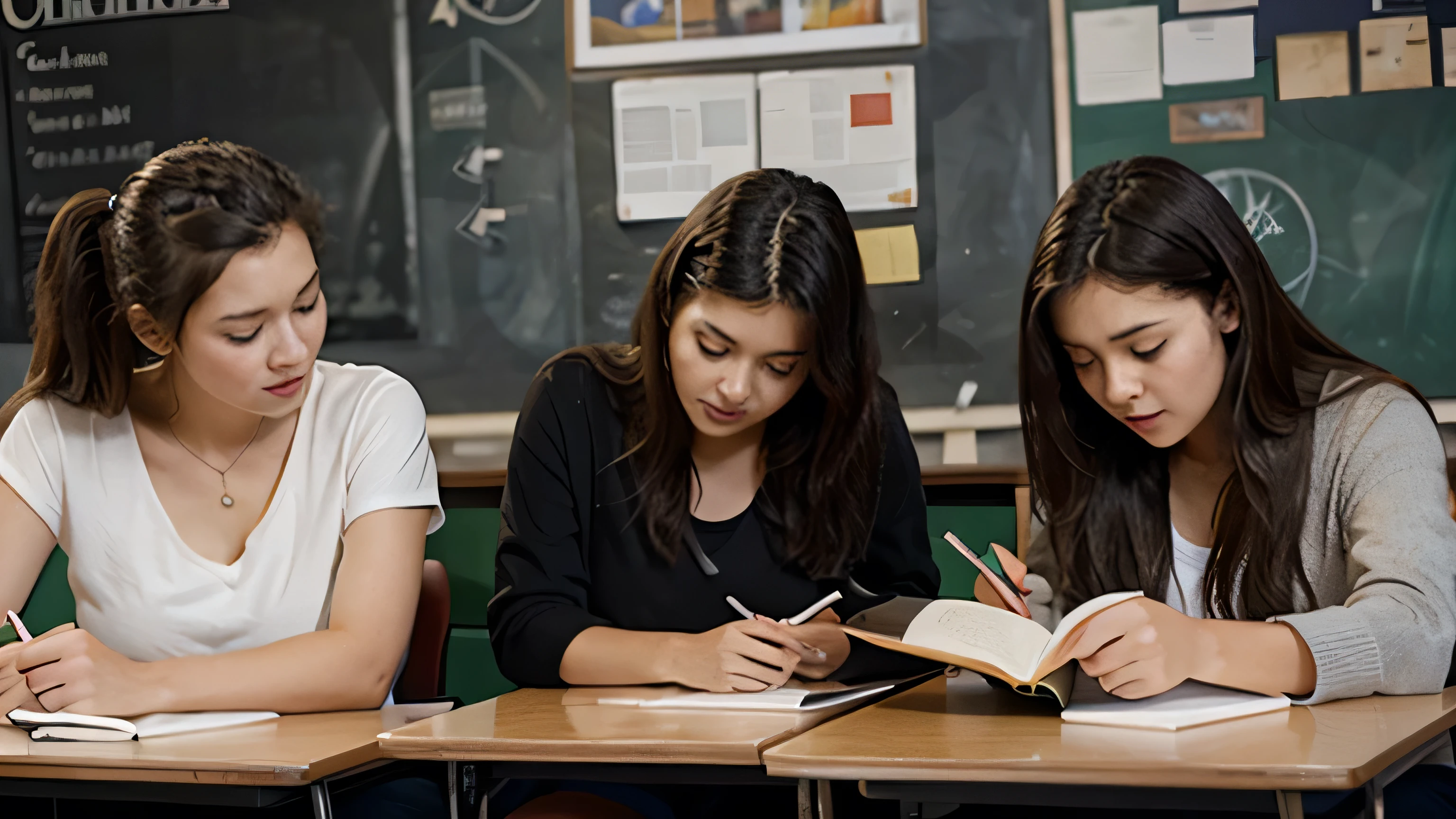 A GROUP OF STUDENTS STUDYING