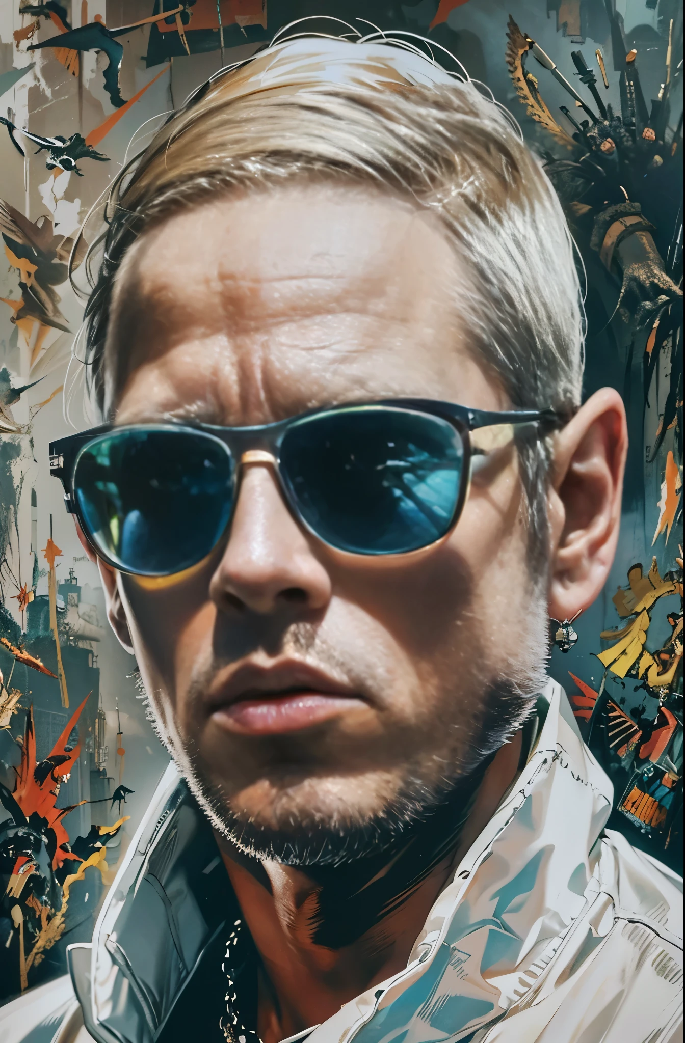 Painting of a white man wearing sunglasses, Eminem, King of Hip Hop, Charismatic Rapper, lose youqself,  Award-winning films, top 6 best movie ever imdb list, imdb, 0 0 second movies, promotional Movie Posters, chris nolan movies, Movie Posters promo, Movie Posters, bestselling Movie Posters, top 6 worst movie ever imdb list, Eminem, Promoting the film, Cool Street Fashion, King of the Streets, Check it out, Ultra-detailed paintings inspired by Wow, Art Station Trends, Fantasy art, A complex mess, The art of hitting, Wallop Art, Wow |, Wallop Style, Beautiful character drawings, Urop&#39;s painting style, Wow | The buds of art, Unparalleled Beauty Tumbler, Figurative art, Intense oil painting, Detailed monochrome art, Surreal, Avant-garde pop art, Beautiful and expressive paintings, Beautiful artwork illustration, Very dark tones, wonderful, Cool Guy, masterpiece, highest quality, Official Art, Men only, Sharp contours, Best Shot, Vector art, Dark Design, Close-up