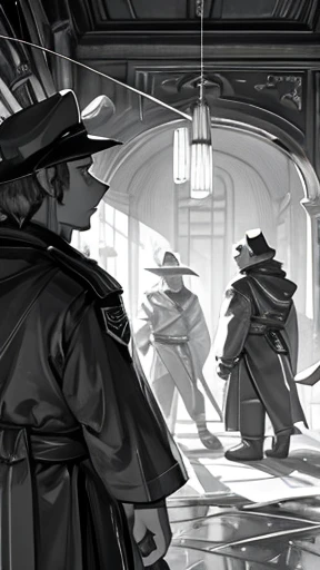 荒いLine art、Rough drawing style、Line art、rough sketch、美しいLine art、Beautiful artwork illustration、Great picture、Upper Body、(Monochrome)、Shadows are just lines