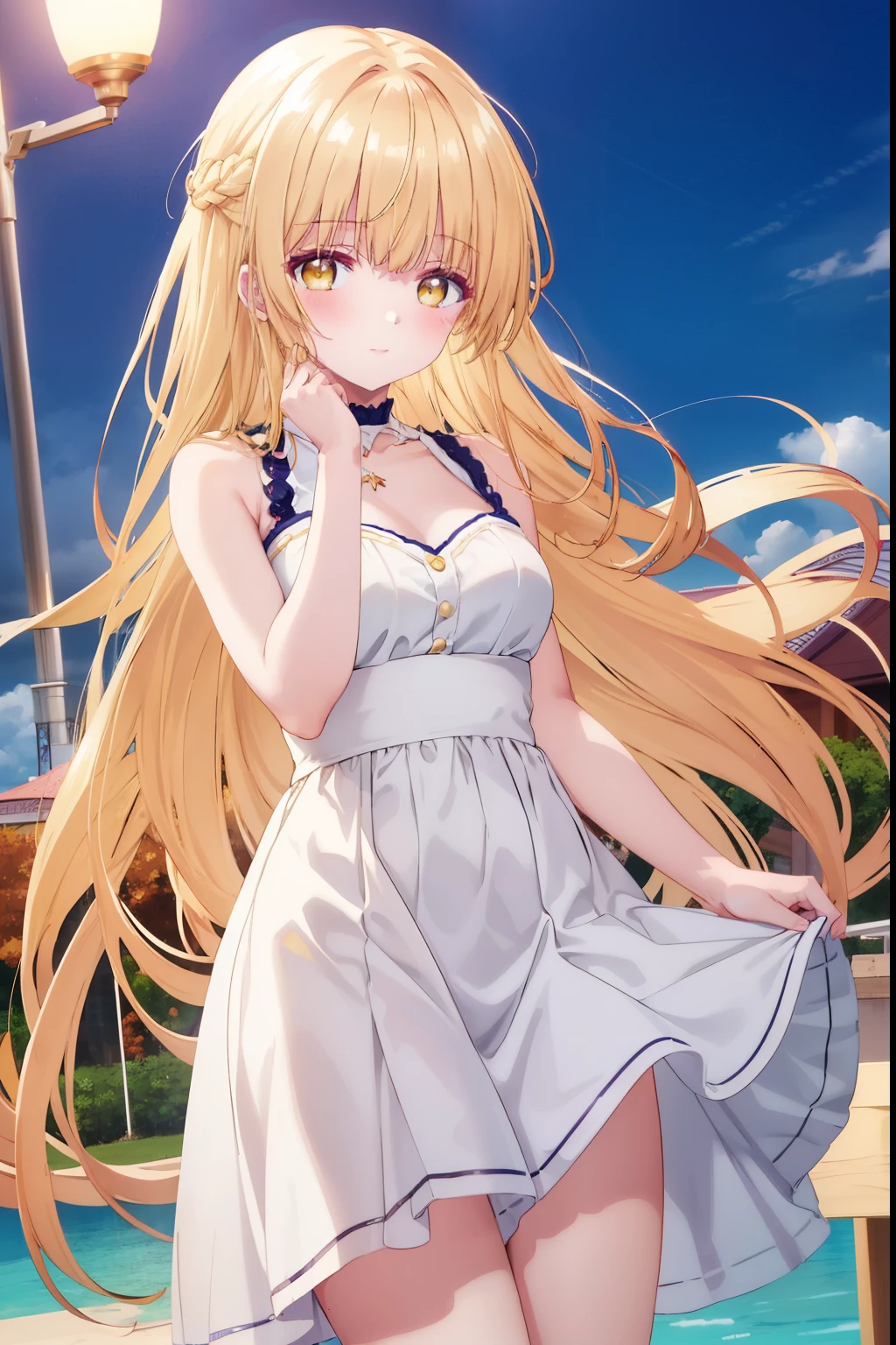 Mahiru shiina, , blonde, (Yellow Eyes:1.3)、Braided long hair,,blush,smile,Captivating thighs、Beautiful bare legs, Sideways armpit、Sexy Bunny Girl、Bunny Girl
（masterpiece:1.2), highest quality, High resolution, unity 8k wallpaper, (shape:0.8), (Beautiful and beautiful eyes:1.6), Highly detailed face, Perfect lighting, Highly detailed CG, (Perfect hands, Perfect Anatomy),