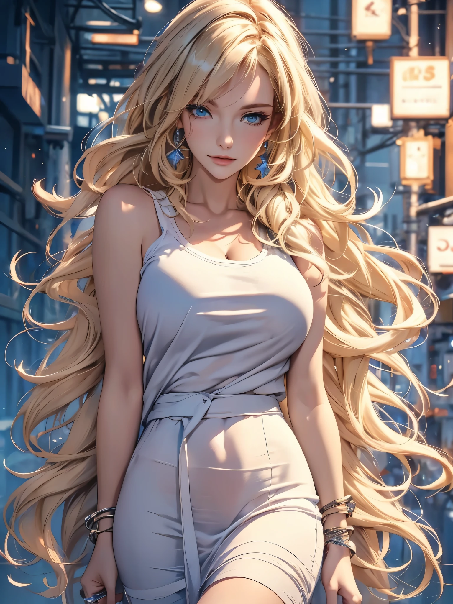 portrait, actual, blue eyes, Blonde hair, Large Breasts, 4K resolution, High quality CG, Beautiful CG, Soft Light, fashion brand image, Fashionable and casual,