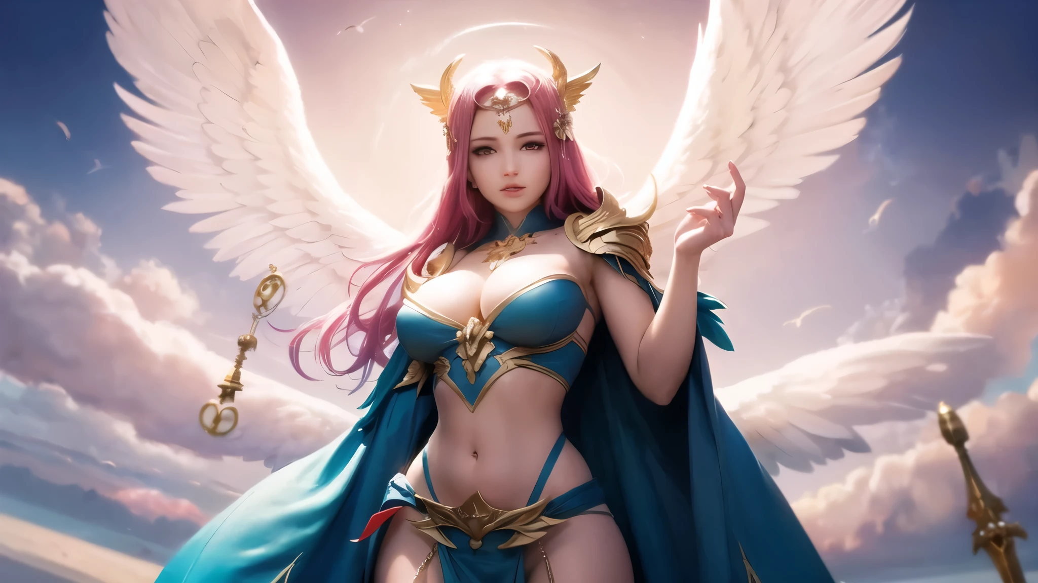 surrealism, High detail, Cinematic lighting, Ray tracing, angle of view, Eye level shots, hyper HD, Masterpiece, Textured skin, 4K, Best quality Close-up of woman with skull on shoulder, Anjo majestoso de whole body, Girl Angel Knight, angel in plastic armor, tall female angel, Beautiful angel girl ciborgue, beautiful female priest, Cushart Krenz Womenswear Key Art, Seraph, Shadowverse character concept, goddess. Extremely high detail, ( ( Character Concept Art ) ), Alafi angel with golden wings walking on the street, Anjo majestoso de whole body, super Wide Angel, Wide Angel shot, Wide Angel, Epic Angel Wings, 电影goddesswhole body照, epic angle and pose, angelica, Thick, Warm, share, Beautiful angel girl, Beautiful Angel, Long distance shot of tall angel, foto gigante e impressionante da goddess, woman with pink hair, whole body, whole body, Looking at the camera, Gurwitz&#39;s styleless artwork, ! sonho Ategum, Louis van Baarle Ross, estilo de arte Realist, IG Model | Ategum, Rose Tran, Inspired by Rostland, estilo Ategum, Ategum e atey ghailan, Gilded alafi in front of building, Angel Golden Armor, unreal motor render Knights of the Zodiac, Deusa Durada Atena, Like a mysterious Valkyrie, Gorgeous role-playing, Deusa Grega Atena, usando Golden armor, 3 d goddess minerva, Knights of the Zodiac, - Moon jewelry on forehead, Angry expression, Sad expression, Sailor Moon, Golden armor,  ([Long hair]:1.8), (whole body:1.8), (站立whole body像:1.8), (Upper body up:0.3),portrait, , middle Ages, Classicism, Andrey Atroshenko-Estillo, painting, traditional media, Realist, Delicately symmetrical eyes, Detailed beautiful face, Figurative, fine art, 布面油painting, HDR, 8k, Original Characters, high resolution, high detail, Focus on the face, portrait, , middle Ages, Classicism, Andrey Atroshenko-Estillo, painting, traditional media, Realist, Delicately symmetrical eyes, Detailed beautiful face, Figurative, fine art, 布面油painting