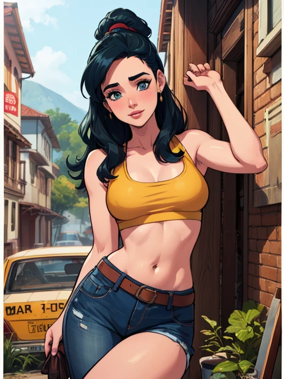 Com um dragão Ennifer Connelly, very long to the waist and half curly with bangs, seios pequenos, olhos grandes com um brilho apaixonado, olhos verdes mel, Um lindo sorriso, vestindo uma camiseta preta longa com um terno feminino verde e jeans, in a serious and sweet comic-style pose, alta qualidade Jennifer Connelly personagem mulher estilo Jennifer Connelly com marcas de guerras Imagem de desenho animado de uma mulher .Ilustra??o estilo desenho animado, estilo de arte dos desenhos animados, estilo de arte dos desenhos animados, digital illustration style, estilo atompunk projeto de pessoaagens altamente detalhado, arte digital detalhada coragem, Forest fan art, Design de personagens de retrato, beautiful digital illustration, retrato de alta qualidade, Arte em quadrinhos, mulher jovem cabelo com transas lindas . Queen Anna by Jennifer Connelly lined eyes Medium large bust and wonderful sexy clothes. image expression of sexual desire from waist to head illustration Queen Anne of Arendelle atompunk style Fallout 4 style pose playboy magazine sensual witch Character cartoon style facial expression happy beautiful smile and six medium small portrait mode waist up with lots of gold around her other stones portrait precious mode waist up queen of the south Jennifer Connelly GTA scenery dominatrix gold coins chest with jewelry with her boyfriend, um homem com barba preta, armado com um estilo militar, Jennifer Connelly Turnaround sheet Creates multiple images in different poses of the same cartoon character:1.2), Woman from Southern Brazil Drawing Art Gaucho Artline white background woman Cartoon image of a woman , roupas sensuais , garota Personagens GTA estilo artgerm femininas Yvonne Strahovski estilo de desenho garota,, pequeno, Shy, bunda grande, catholic nun outfit , dynamic pose, Quente, soft or colored lips, fundo simples, perfect hands, anatomia perfeita, Apoie-se no estilo cartoon de Jennifer Connelly