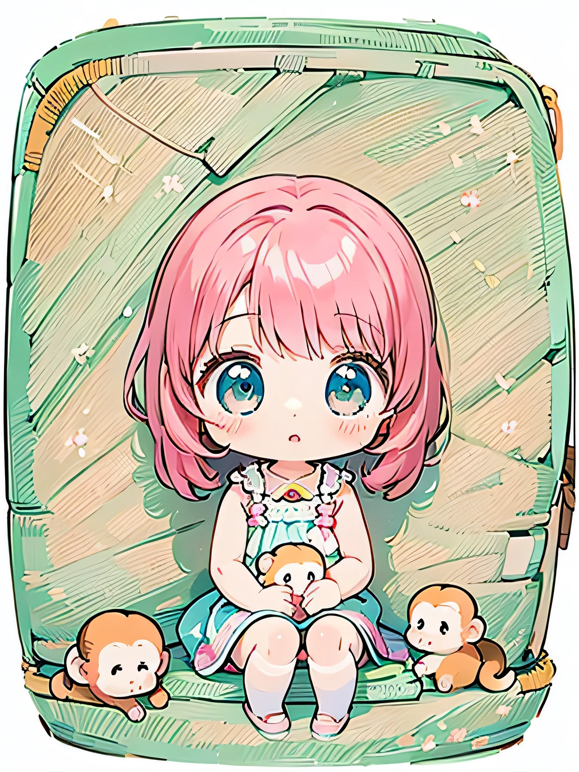 Momoko Sakura Style, Kawaii Design, most beautiful girl ever、Chibi, monkey,