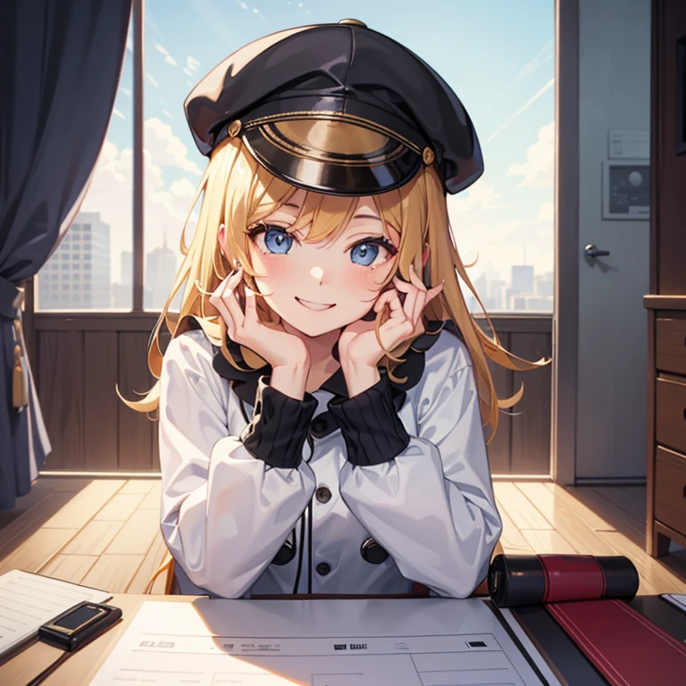 Fluffy smile　Viewer's Perspective　Girl in a cap