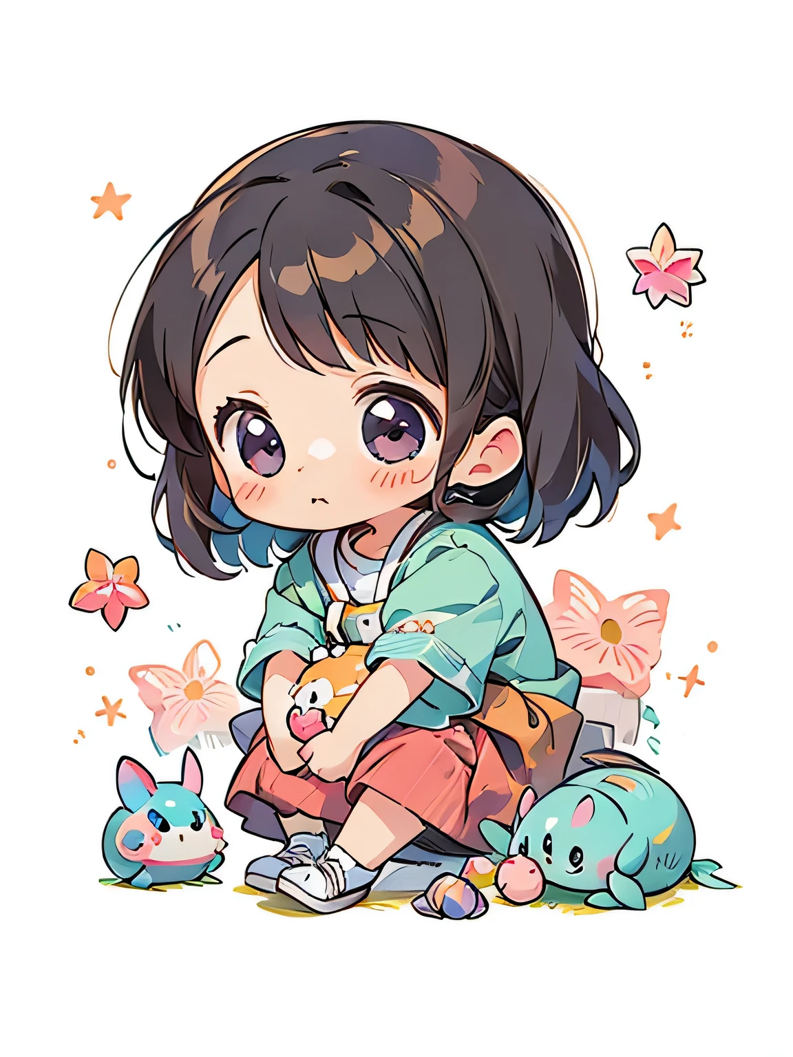 Momoko Sakura Style, Kawaii Design, most beautiful girl ever、Chibi, Colorful pillbug