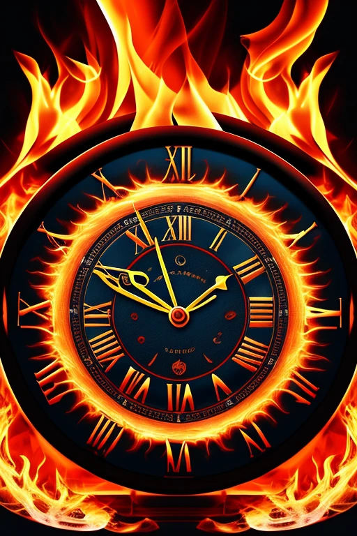 Fire Clock　wallpaper　