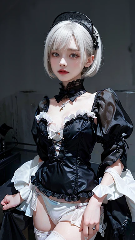 (((Please draw a super beautiful girl with short white bob hair wearing the most flattering bikinis.))), She exudes an elegant and dark vibe.、She exudes a unique beauty in Gothic ta fashion.。Her white hair is tied up in a neat short bob.、It highlights her individuality and sophisticated beauty.。
Her bikinis are dark and luxurious in design.、It brings out her elegance and mysterious charm.。Lace and ribbon、Accents such as ruffles、It is a hallmark of her Gothic Lolityle.。Her pose is graceful、It expresses her deep worldview hidden inside her.。
Her eyes shine with mystery、Combined with her charming smile、It highlights her individuality and charm.。Her smile has a unique charm、She shows her confidence and sophisticated beauty in her bikinis, Her appearance is beautiful、Her presence stands out in the world of Gothic Lolita.。is super beautiful girl with white short bob hair and the most flattering bikinis、It has a unique charm and sophisticated beauty.。Her appearance is、Her presence and charm in the world of Gothic Lolita fashire fused together. fascinating and mysterious sight.。