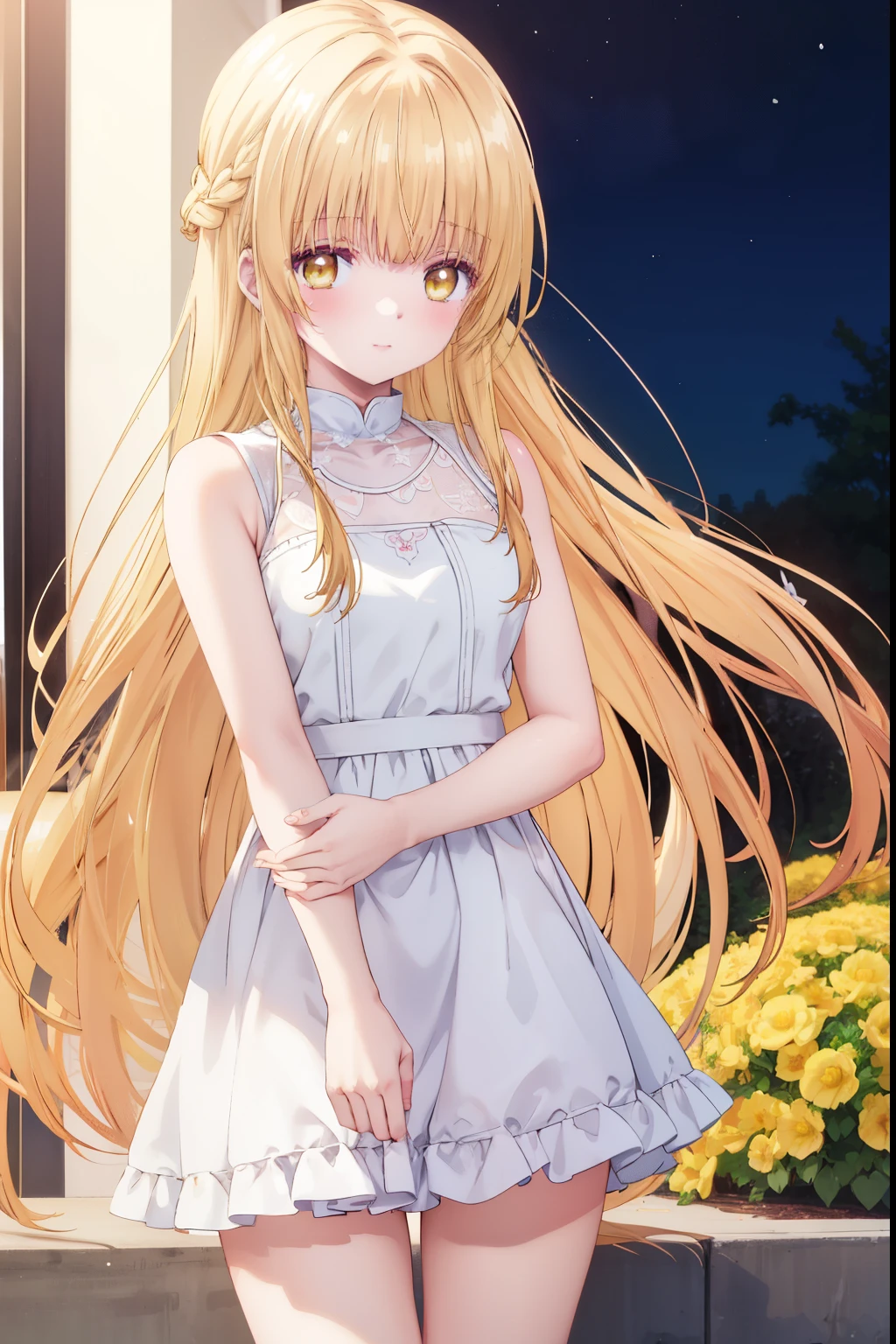 Mahiru shiina, , blonde, (Yellow Eyes:1.3)、Braided long hair,,blush,smile,Captivating thighs、Beautiful bare legs, Sideways armpit、Cat ear、Cat's Tail、She's very clingy
(masterpiece:1.2), highest quality, High resolution, unity 8k wallpaper, (shape:0.8), (Beautiful and beautiful eyes:1.6), Highly detailed face, Perfect lighting, Extremely detailed CG, (Perfect hands, Perfect Anatomy),