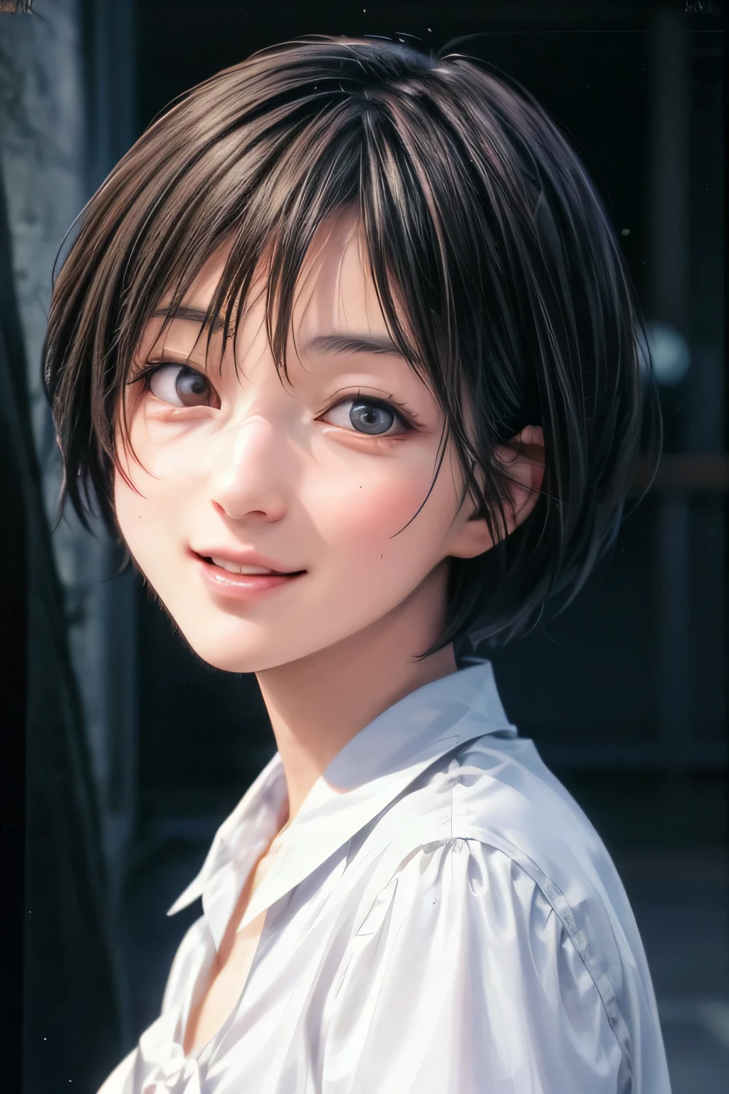 (NSFW:-1), (masterpiece:1.3), (8k, photorealistic, RAW photo, best quality: 1.4), 
cinematic lighting, 
(1boy), beautiful face, (realistic face), 
beautiful hairstyle, (short hair :1.5),
realistic eyes, beautiful detailed eyes, 
(realistic skin), beautiful skin, 
(blouse), 
absurdres, attractive, 
ultra high res, ultra realistic, highly detailed, 
golden ratio,  big smiling, teeth out,

