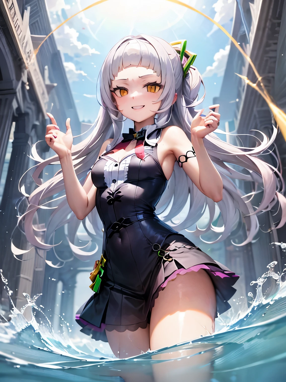 NSFW,Hololive,Shion Murasaki、1 female、Long Hair,smile,(Perfect hands),(Perfect Anatomy),(masterpiece),(highest quality),Wizard