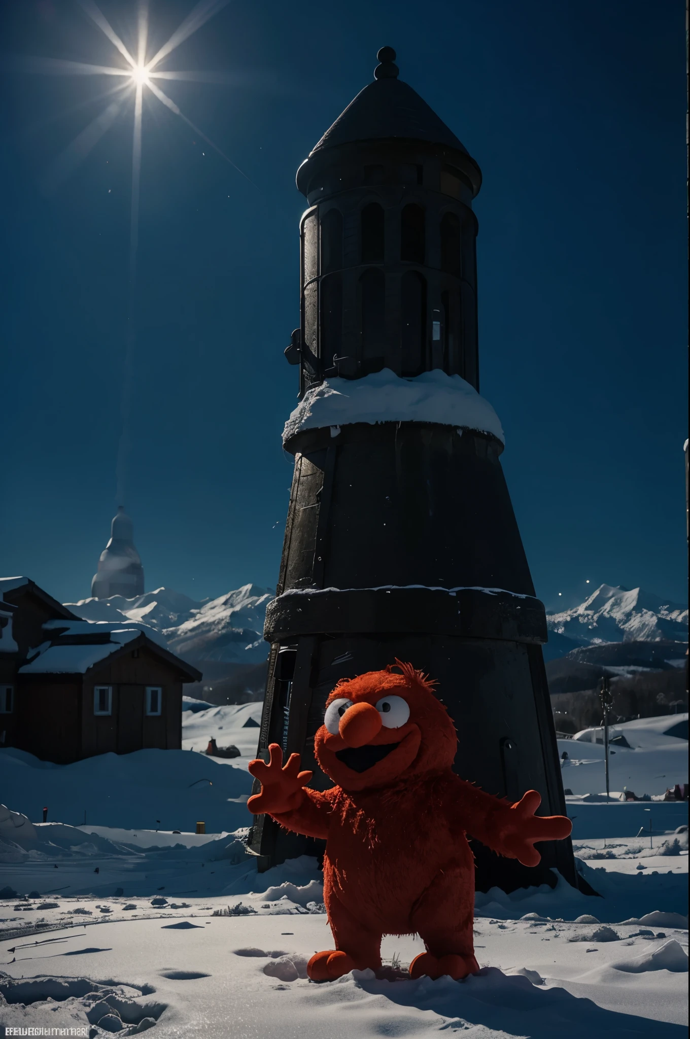 Elmo und seine Freunde machen Fotos von den Polarlichtern an den Externsteinen