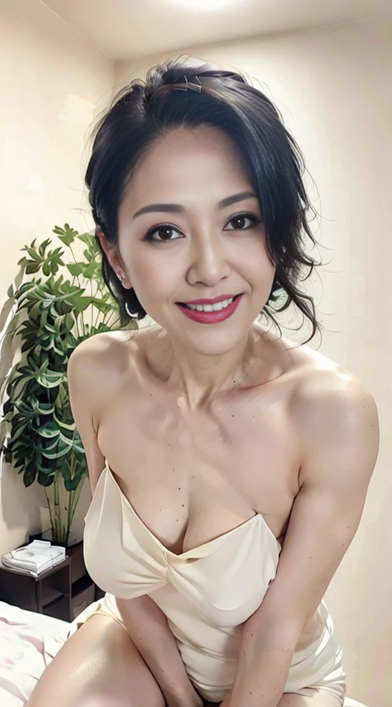 1 Chinese mature Naked bride, bridal veil, wedding, fancy hair, (topless:1.4), bright sunlight, outside, large , whole body, red lipstick, eyeshadow, eyeliner, smile, laughing, excited, glee, large , big eyes, bedroom, wet skin, water on skin, sweaty, blowjob, deepthroat, pov, creampie, kneeling, cum, ((masterpiece, best quality))