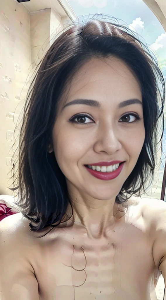 1 Chinese mature Naked bride, bridal veil, wedding, fancy hair, (topless:1.4), bright sunlight, outside, large , whole body, red lipstick, eyeshadow, eyeliner, smile, laughing, excited, glee, large , big eyes, bedroom, wet skin, water on skin, sweaty, blowjob, deepthroat, pov, creampie, kneeling, cum, ((masterpiece, best quality))