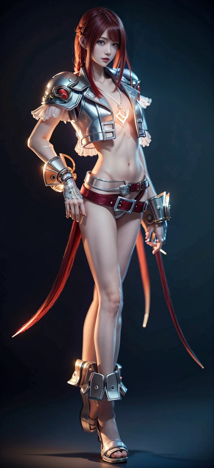 Red hair surrealism, shadow, Character table, Reference Table, Standing painting, 8k, Super Detail, 1080P, Women HD, 4K, 8k, 16k, high resolution, best quality, high quality, Anatomically correct, masterpiece, precise, Ultra HD,grace,Unreal Engine,Delicate face,Long braids,slim,Long legs