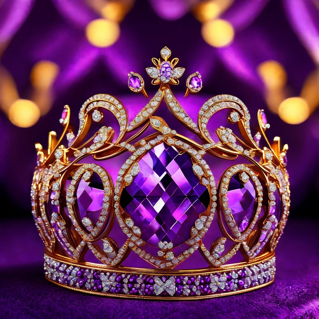 ((best quality)), ((Masterpiece)), (details), logo, Queen, Q, crown, 👸, purple, luxurious, shiny.