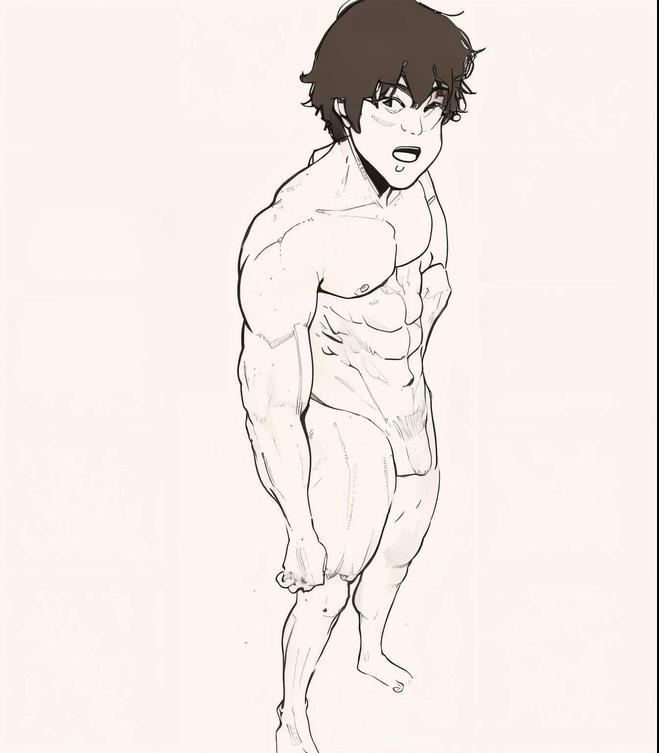 refine this add more muscles and correct the perspective