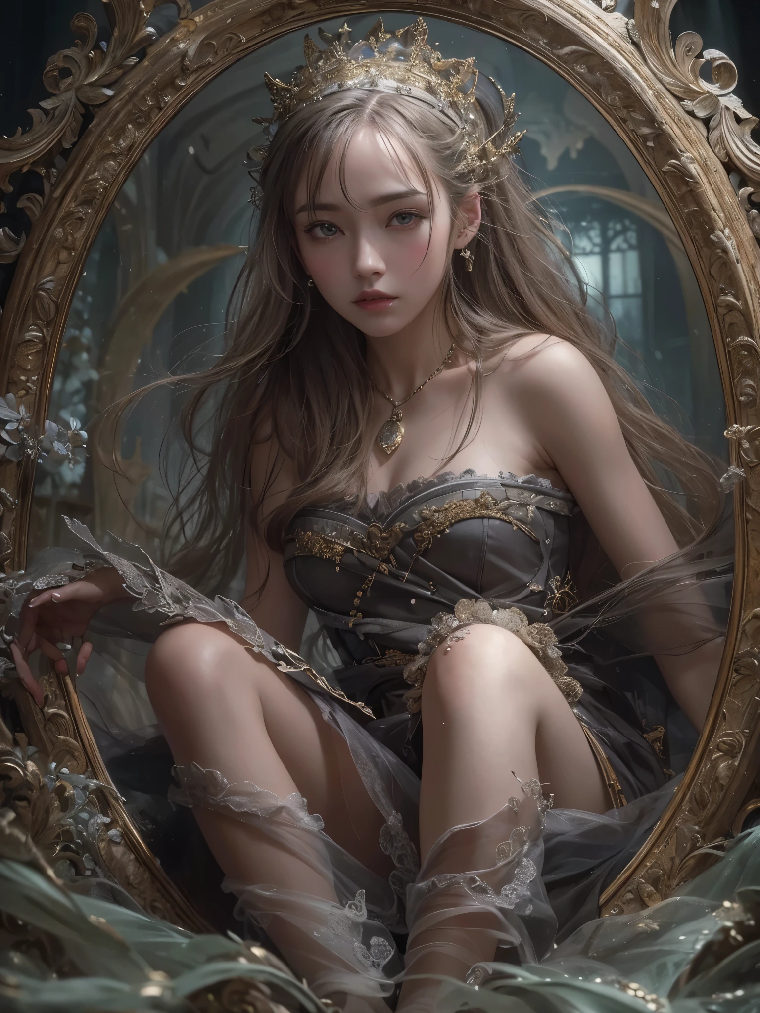 ((highest quality)),(Ultra-high resolution),(Super detailed new),(Detailed Description),((The best CG)),(A masterpiece),Ultra-detailed art,A wonderful new art form,(Art with precise detail:1.5), Myself in the mirror,