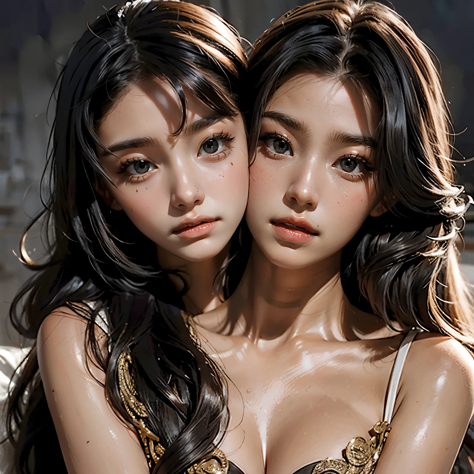 bestresolution, (2heads:1.3), young girls, one british one asian