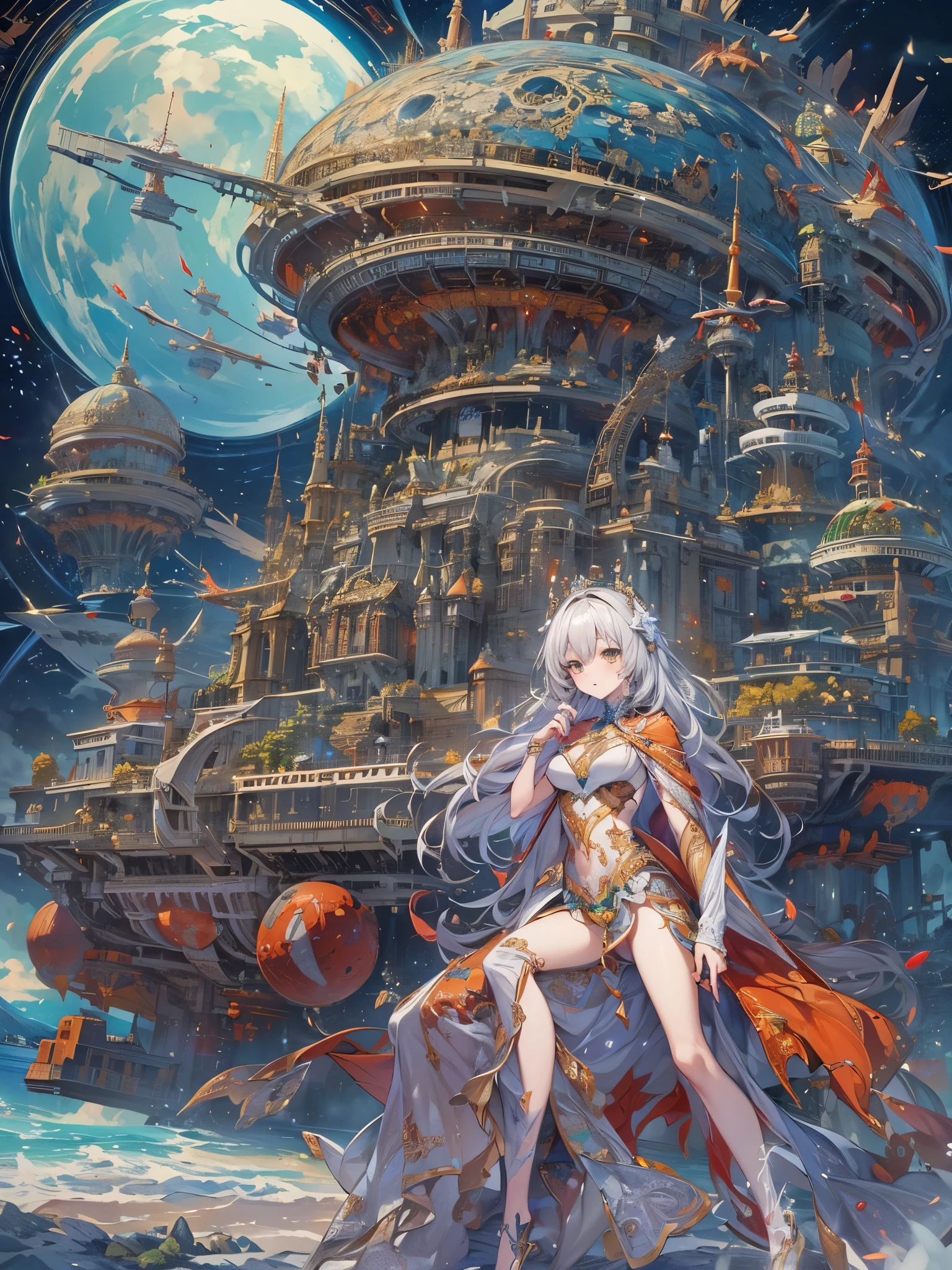 ((highest quality)),(Ultra-high resolution),(Super detailed new),(Detailed Description),((The best CG)),(A masterpiece),Ultra-detailed art,A wonderful new art form,(Sci-fi art with intricate detail:1.5), Ocean, Machine、