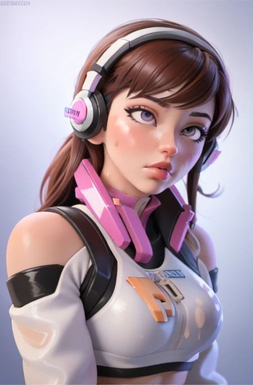 Masterpiece, Best Quality, High Resolution, 1Girl, Ultra High Resolution, Solo D.VA, Headphones, Pink eyes, Brown Hair, White Gloves, Face Decoration, Full Body Shot, Cute, Realistic, Cute Pose, Perfect Body, Cyber Punk background, wet street, Crop Top latex, Latex Leggings, nsfw, cum, ahegao, penis on face, 1boy, 1girl, getero, Pervert, humiliated 