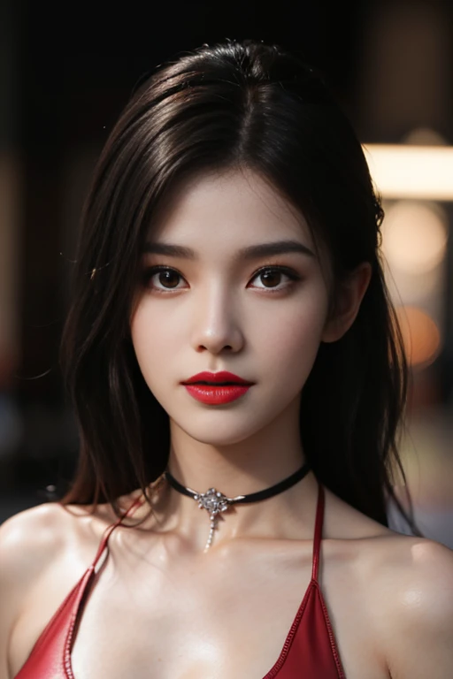 8k, Masterpiece, raw photos, best quality, realistic, Very detailed CG unity 8k wallpaper......, depth of field, Cinema-grade lighting system, lens flare, Ray tracing, (Very beautiful face, beautiful lips, beautiful eyes), black skin,red lips,Beautiful eyebrows,sharp eyes,Curly eyelashes,A face with intricate details, ((Highly detailed skin), รูปถ่ายของสาวสวย 1 คนbest quality, Ultra high resolution, (realistically:1.4),cute hair clip,1 woman,long red hair,two piece swimsuit,Beautiful woman with a slim figure:1.4, Pronounced abdomen:1.4, on the island,Extraordinarily detailed face,Exquisite eyes,Double eyelids,choker necklace
