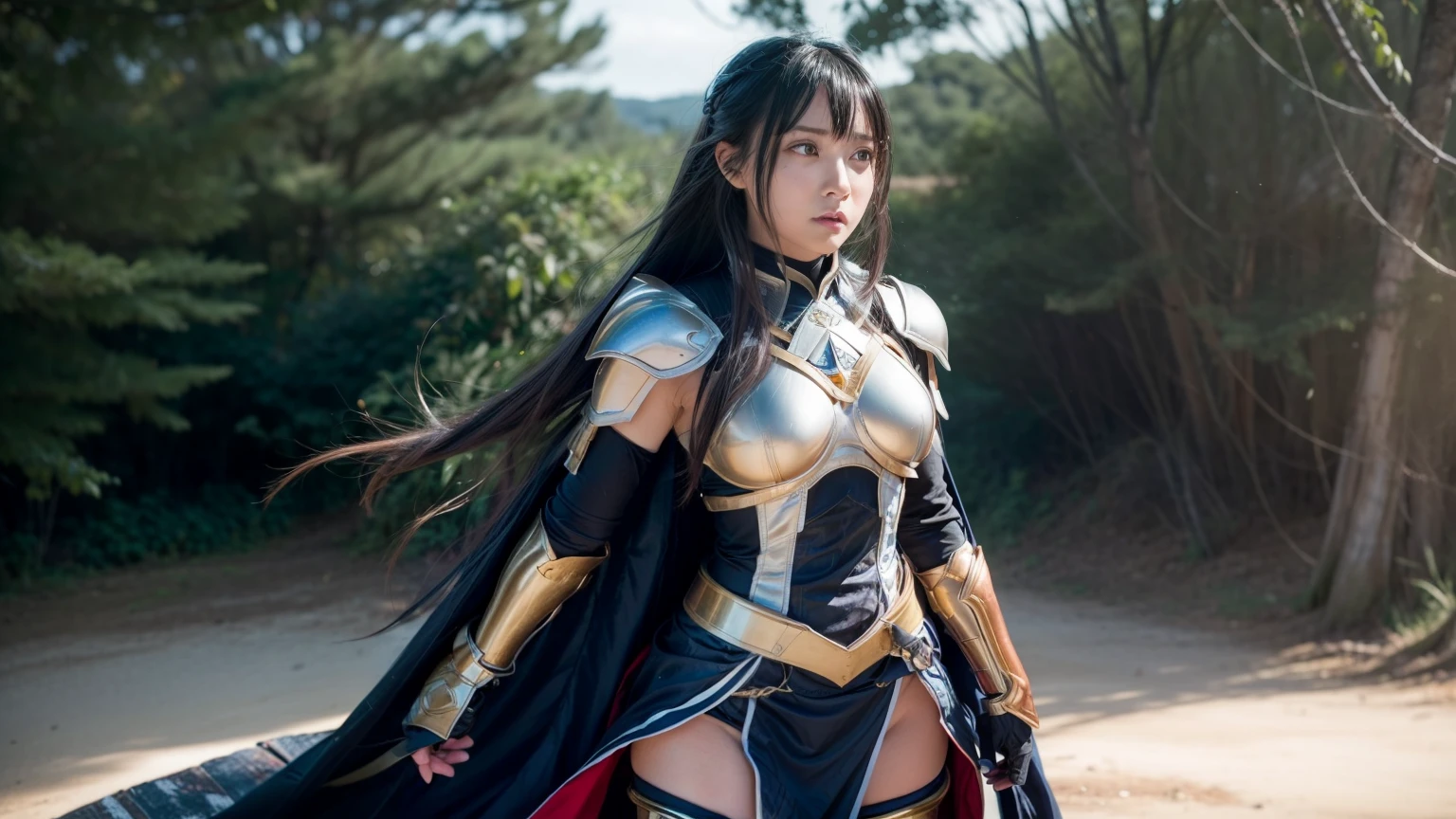 "Step into the world of Konosuba and envision a realistic portrayal of Lalatina, better known as Darkness. Imagine her standing amidst a vast, open field, the golden hues of the sunset casting a warm glow upon her armor-clad figure. Her posture is upright, yet there's a subtle tension in her stance, hinting at a readiness for battle. The intricate details of her armor catch the light, reflecting a sense of resilience and strength. But it's her eyes that draw you in – deep pools of determination, tinged with a hint of vulnerability. As the wind tousles her hair, strands of it dance gently around her face, framing features that speak of both nobility and earnestness. Despite the armor, there's a softness to her expression, a kindness that belies her warrior exterior. In the distance, the faint sounds of nature mingle with the rustle of leaves, creating a serene backdrop to this moment of introspection. You can almost feel the weight of her convictions, the inner conflict between duty and desire, as she gazes into the horizon with unwavering resolve. This portrayal captures Lalatina in a raw, authentic light, transcending the boundaries of animation to evoke a sense of realism and depth to her character." beatiful girl, perfect body, perfect face, perfect eyes, super fine body, super fine eyes, super fine face, perfect mouth, super fine mouth.