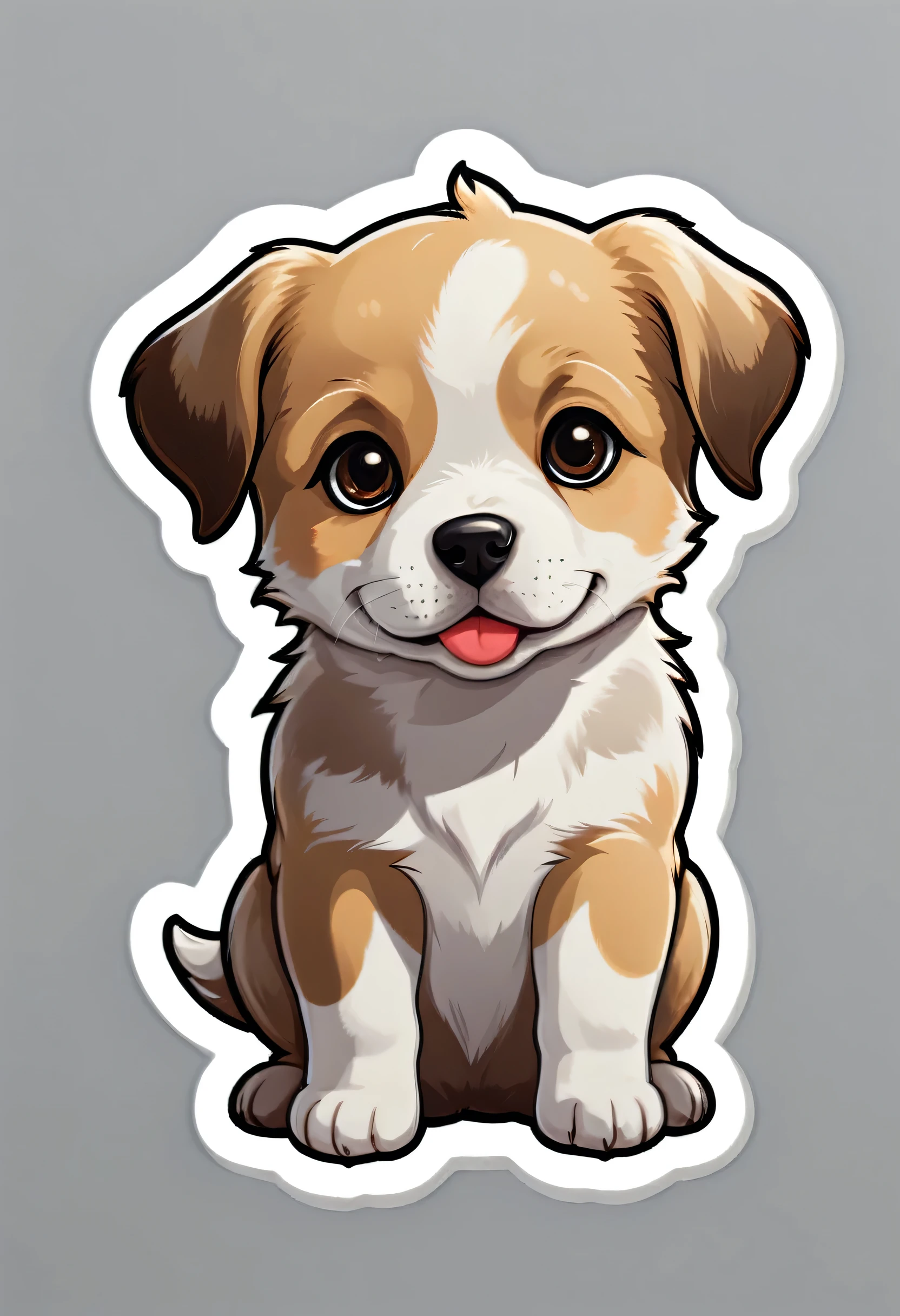1 sticker, puppy, Simple Background