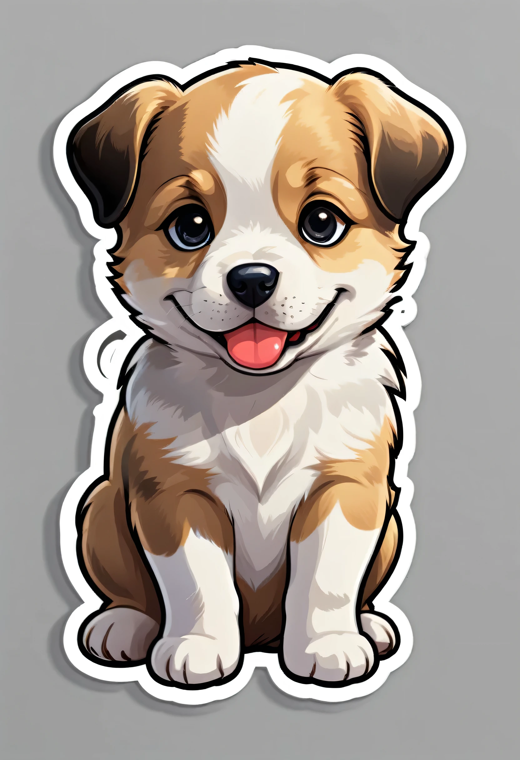 1 sticker, puppy, Simple Background