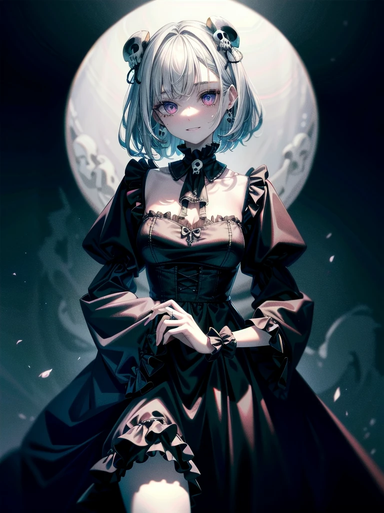 full body shot, sickly ghost girl, black dress, face veil, mansion, hall, absurdres, RAW photo, extremely delicate and beautiful, masterpiece, Best Quality, ultra high resolution, 32k, hyperrealistic, ultra-detailed description, pale skin, 20 years old, detailed beautiful face and eyes, tearful mole, earring, Colossal tits, short medium wavy hair,
