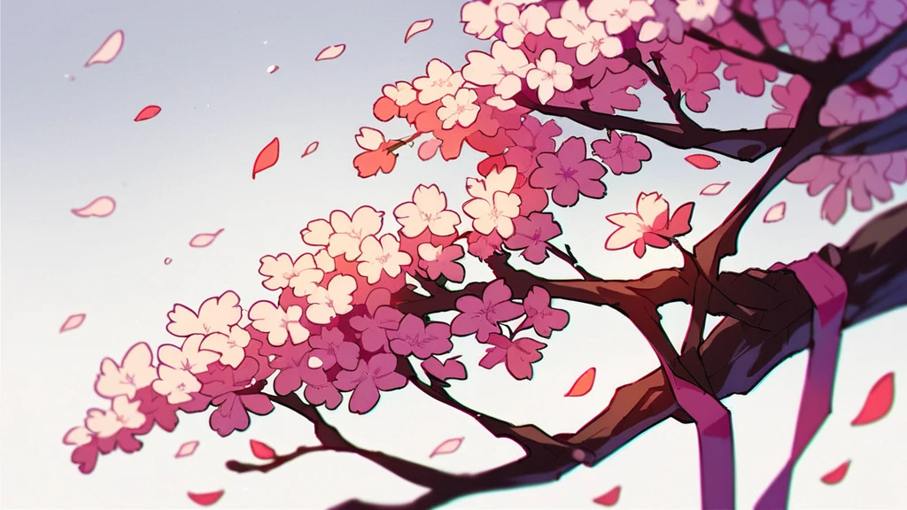 score_9,score_8_up,score_7_up,score_6_up,score_5_up,score_4_up simple background,white background,flower,petals,no humans,leaf,plant,white flower,cherry blossoms,pink flower,purple flower,branch,still life ach_ciloranko-artist, chromatic aberration