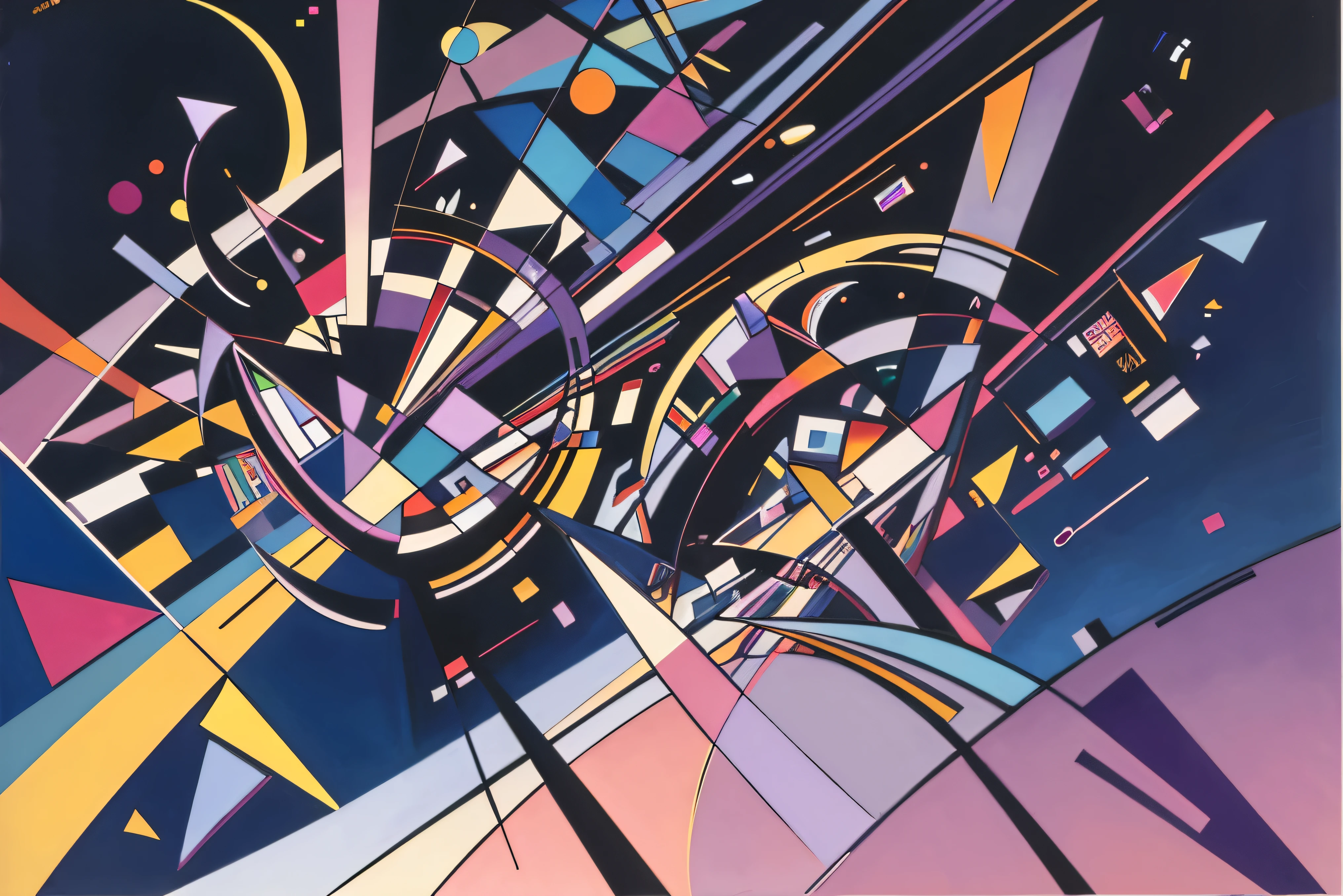 kandinsky, modern art, perfect gradation, purple color gradation, blue color gradation, chiaroscuro